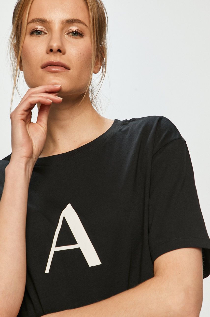 Armani Exchange Tricou culoarea negru answear imagine noua