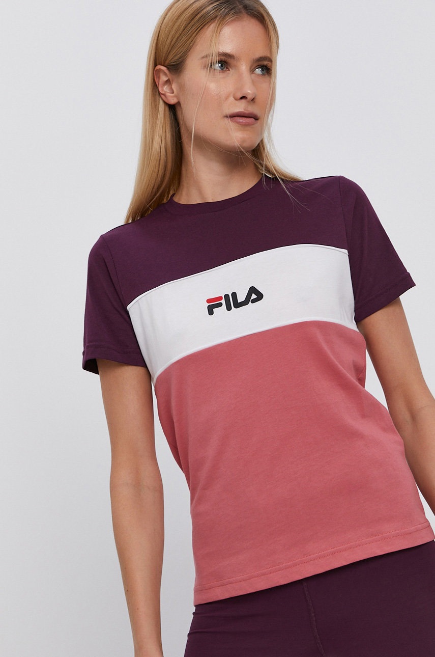 

Бавовняна футболка Fila колір рожевий