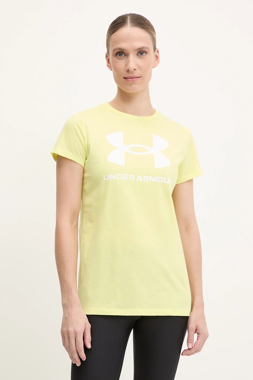 Under Armour tricou femei, culoarea verde