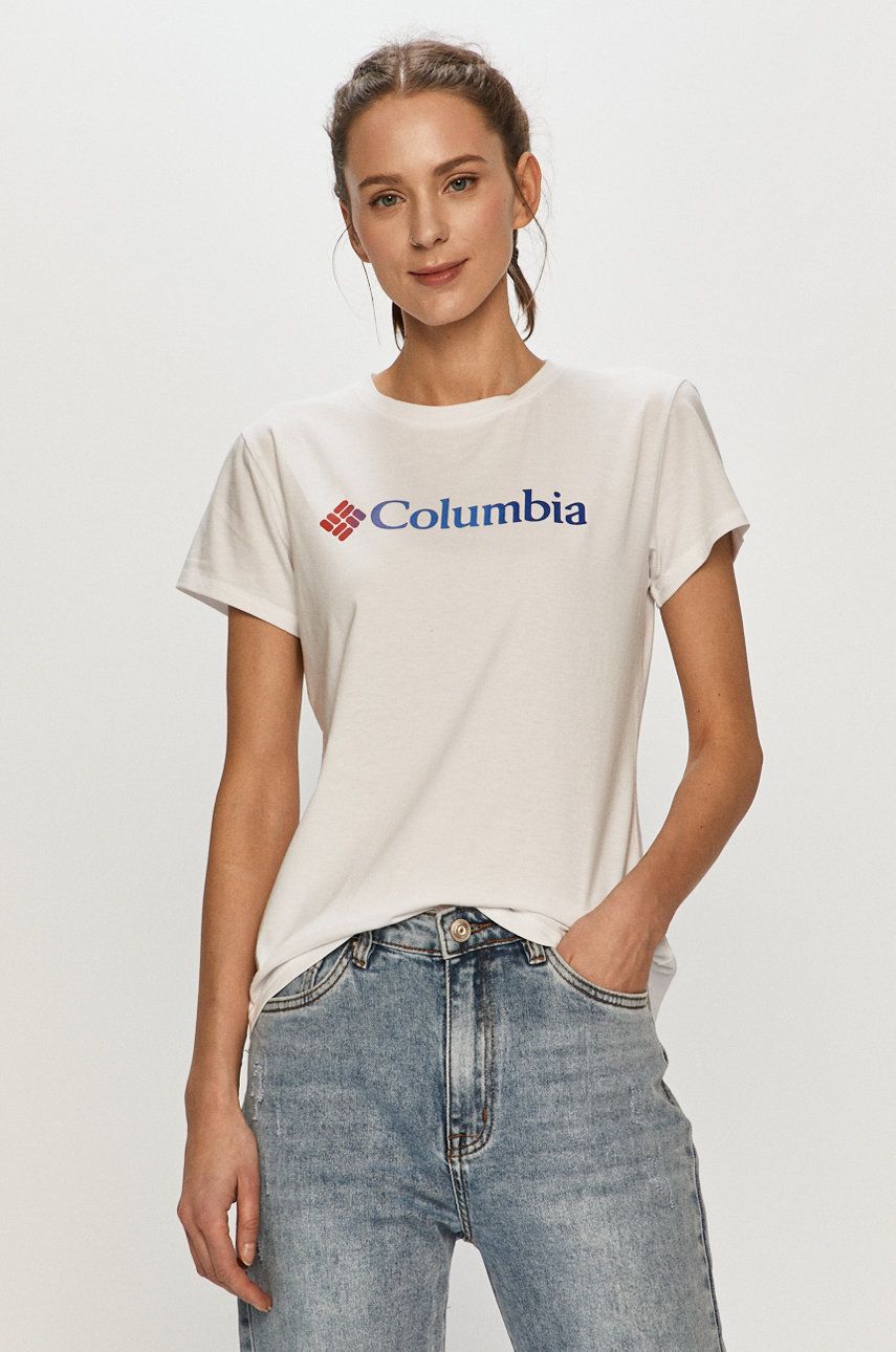 Columbia Tricou femei, culoarea alb