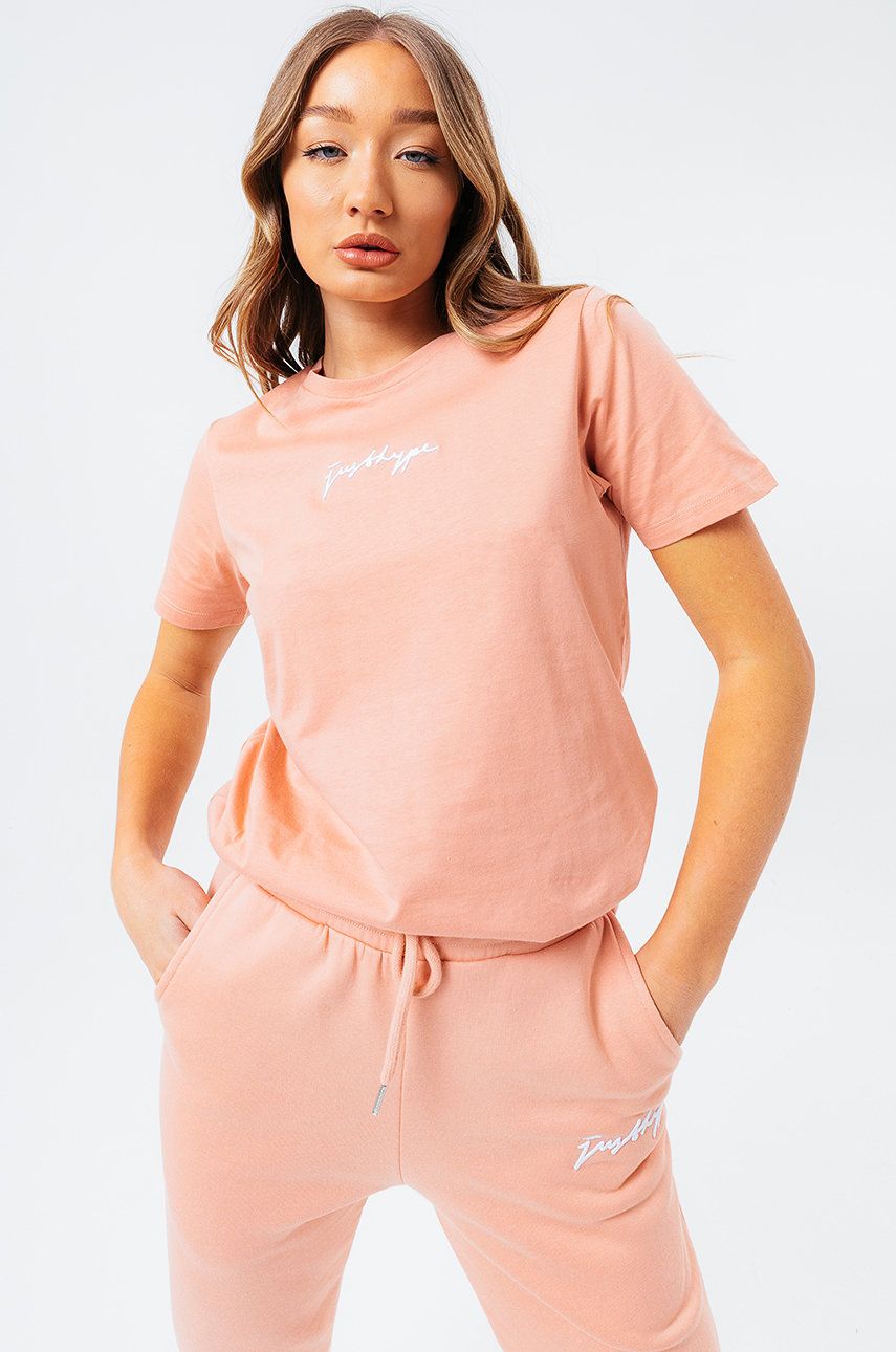 Hype Tricou SIGNATURE femei, culoarea roz answear imagine noua