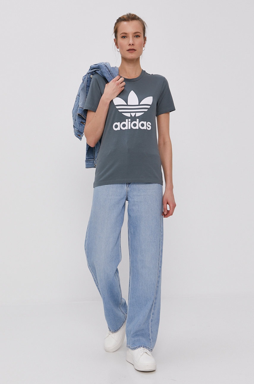 

Футболка adidas Originals женская цвет серый