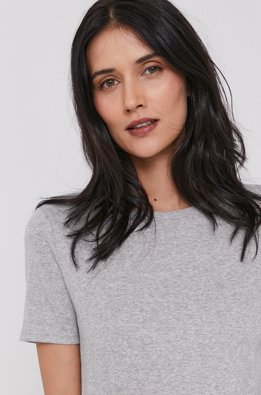 Μπλουζάκι United Colors of Benetton γυναικείo, χρώμα: γκρι φωτογραφία