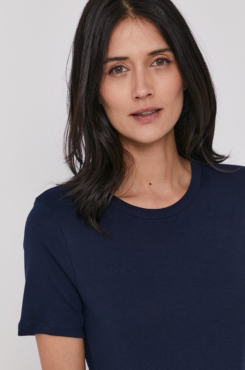 Μπλουζάκι United Colors of Benetton γυναικείo, χρώμα: ναυτικό μπλε φωτογραφία