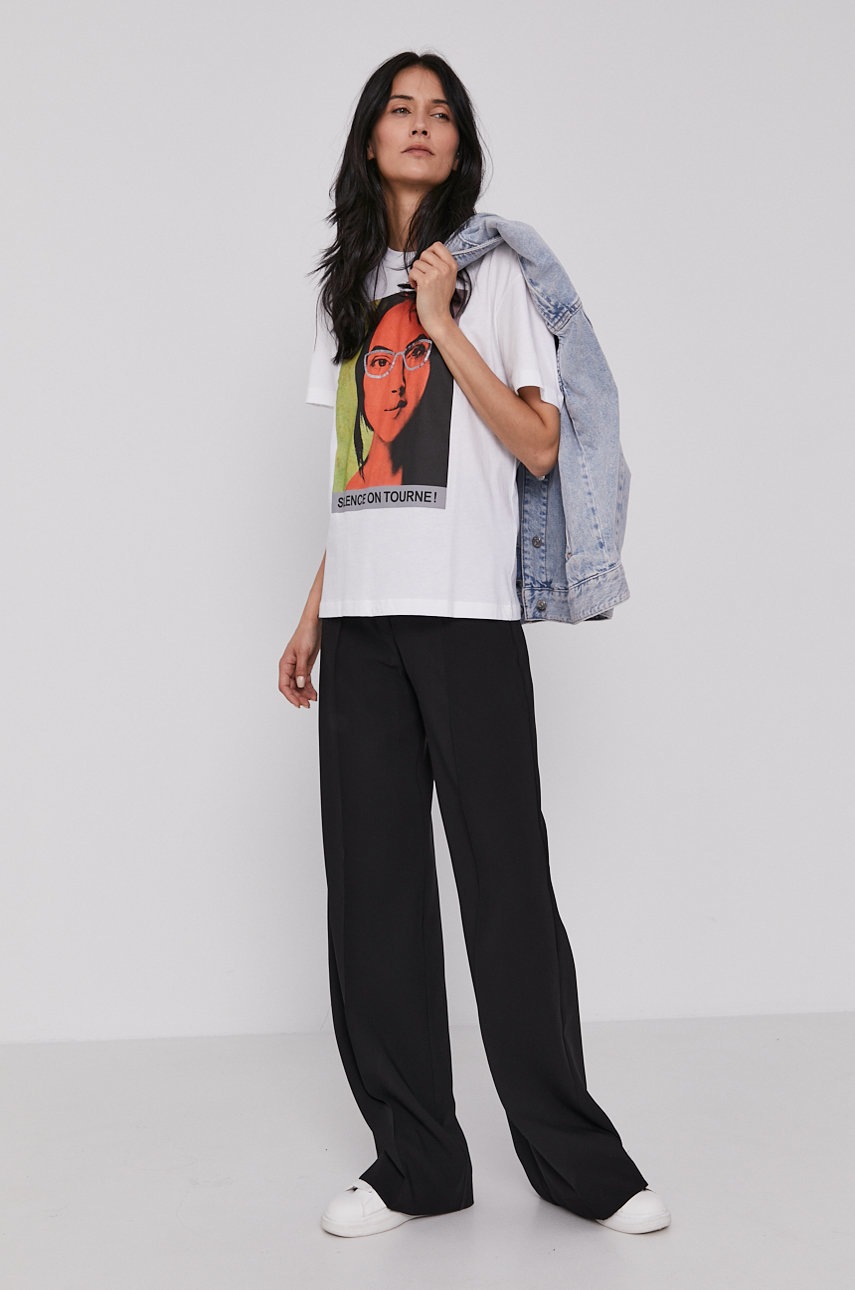 

Хлопковая футболка United Colors of Benetton цвет белый