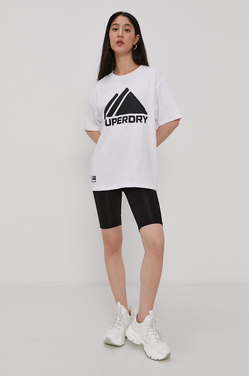 

Бавовняна футболка Superdry колір білий