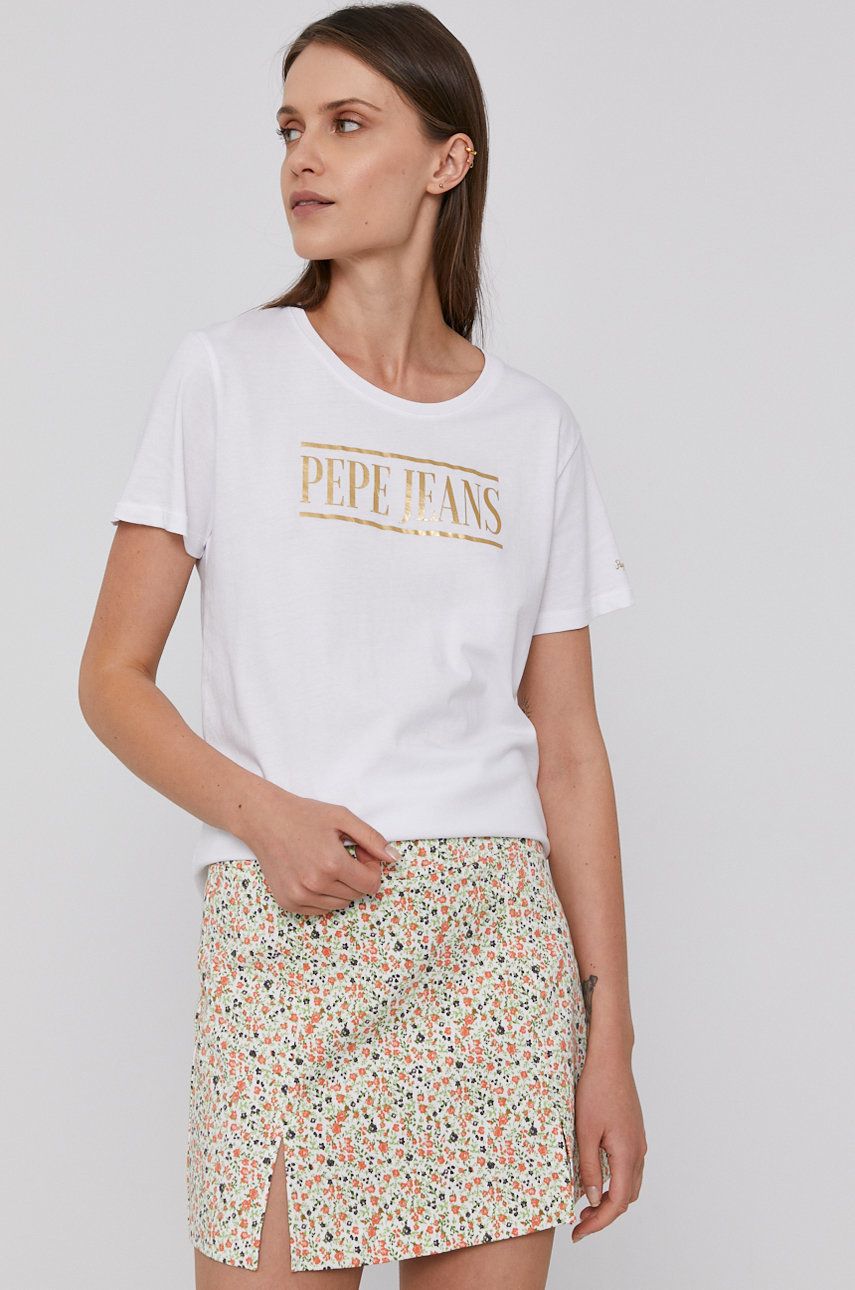 Pepe Jeans - Tricou din bumbac BLANCA