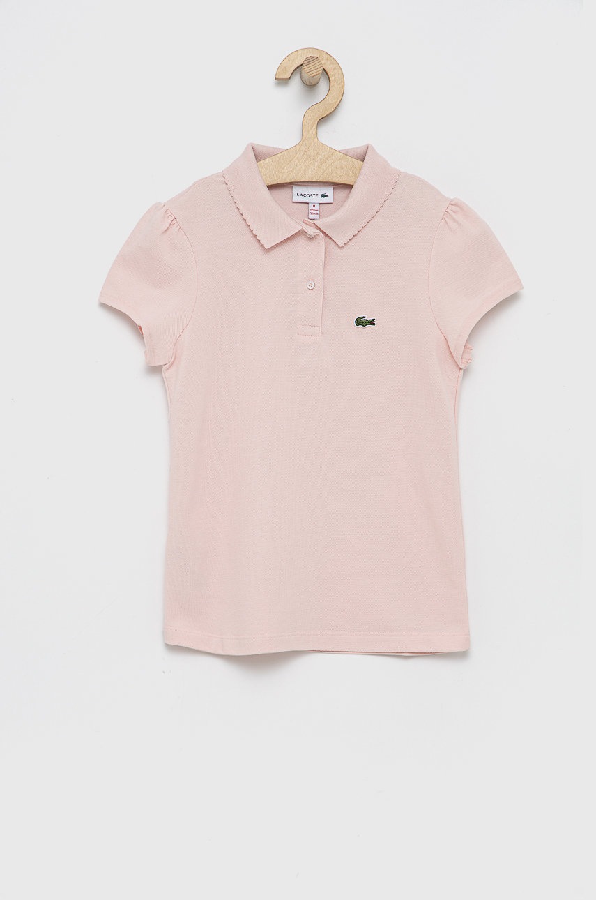 

Lacoste - Детска памучна тениска, Розов