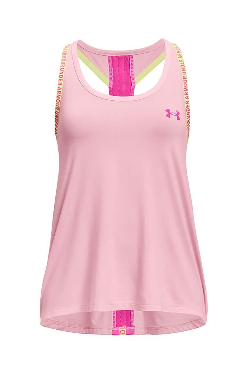 Dětský top Under Armour růžová barva - růžová -  90 % Polyester