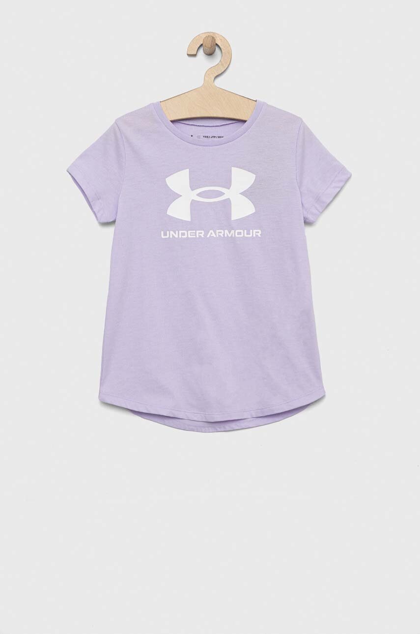 

Детска тениска Under Armour в лилаво, Виолетов