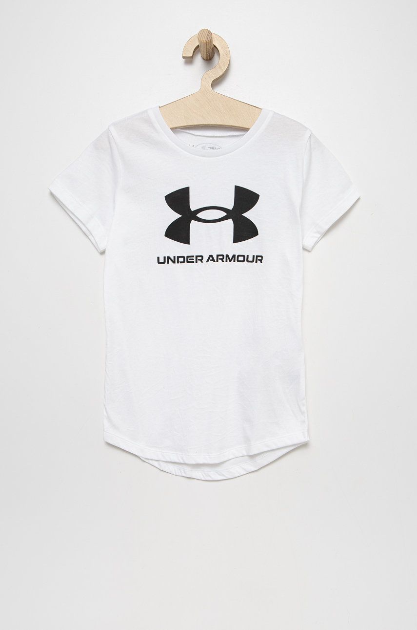 Levně Dětské tričko Under Armour 1361182 bílá barva