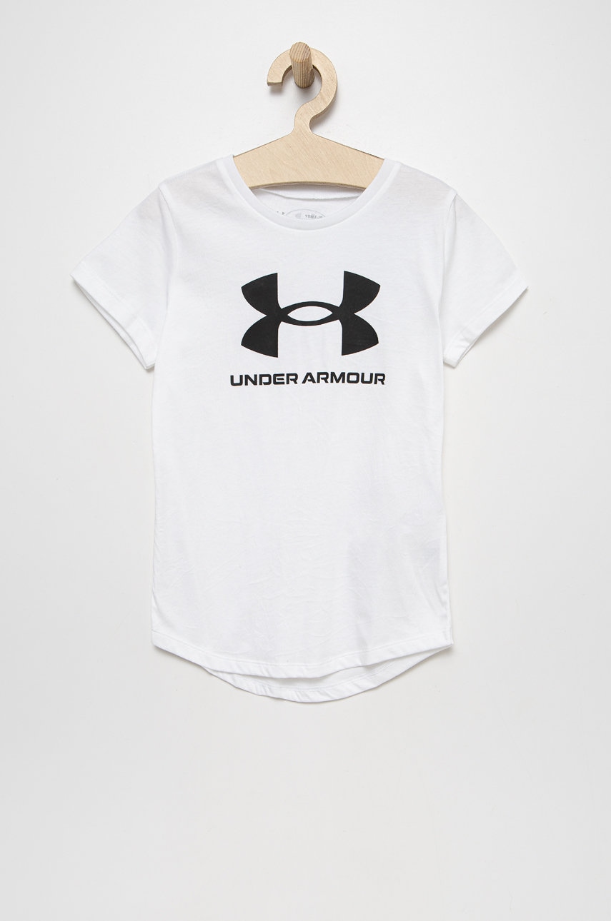 Levně Dětské tričko Under Armour 1361182 bílá barva