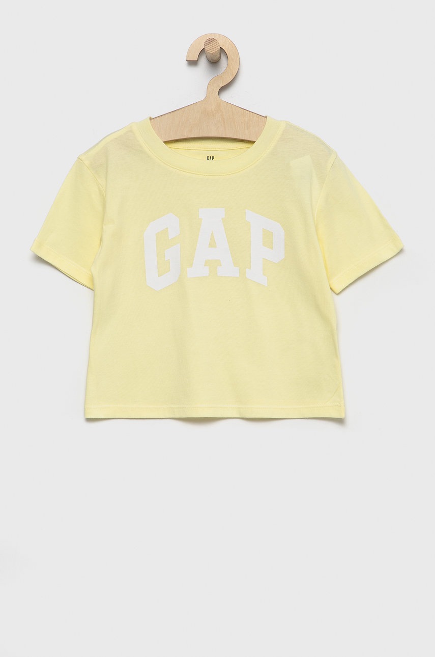 

Детска памучна тениска GAP, Жълт