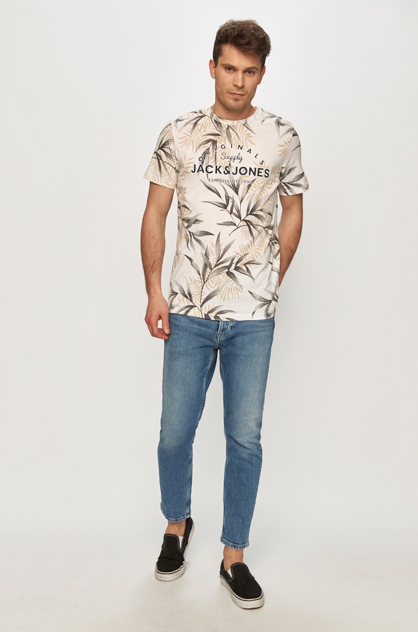 

Футболка Jack & Jones цвет белый с узором