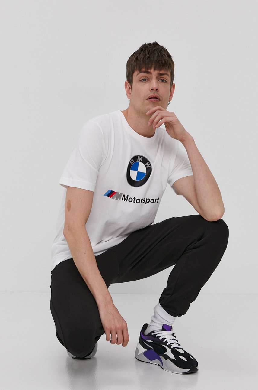 

Футболка Puma 599696 чоловіча колір білий з принтом