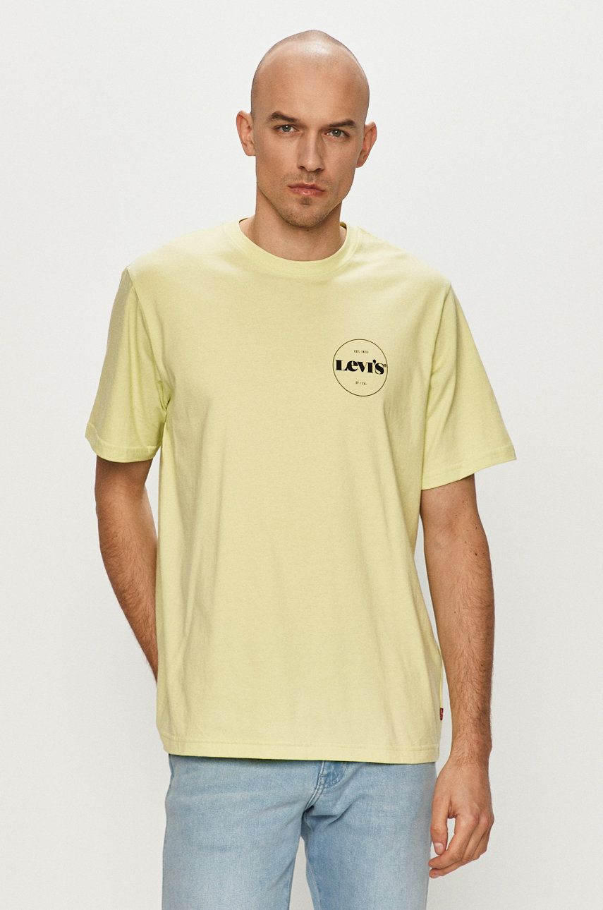 Tričko Levi′s zelená barva - zelená -  100% Bavlna