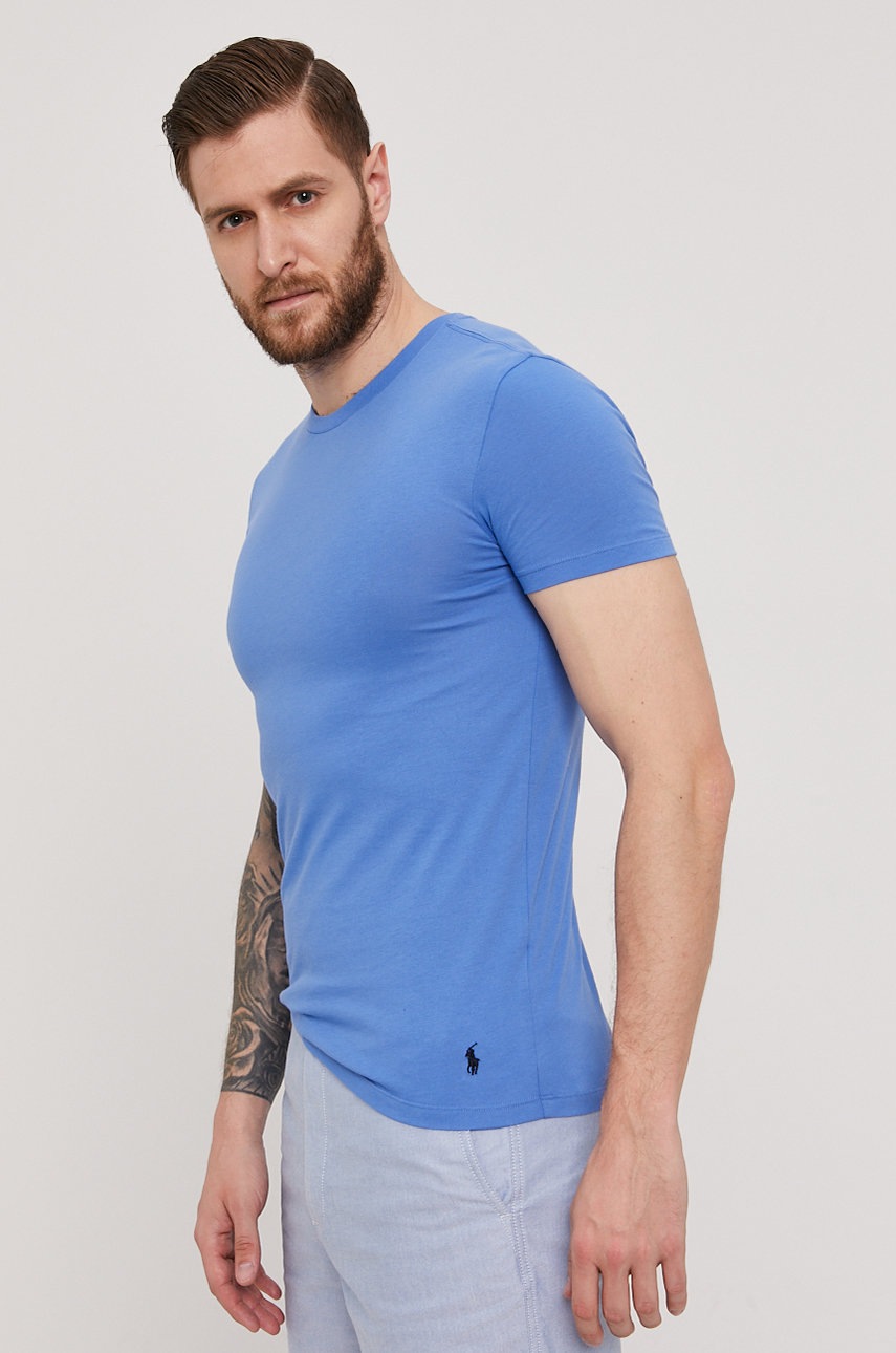 

Футболка Polo Ralph Lauren (3-pack) чоловіча колір синій гладкий