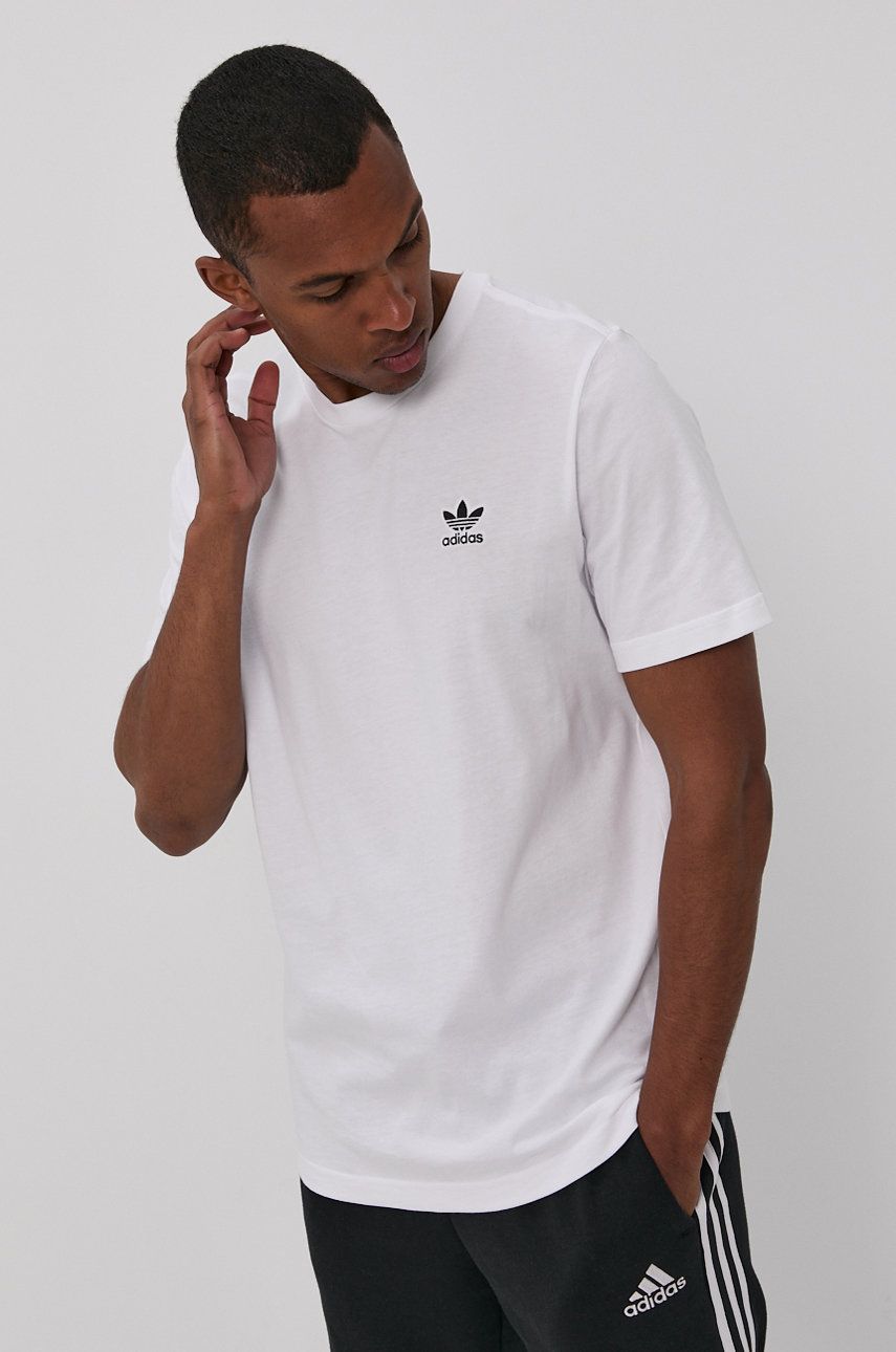 Adidas Originals Tricou barbati culoarea alb material neted