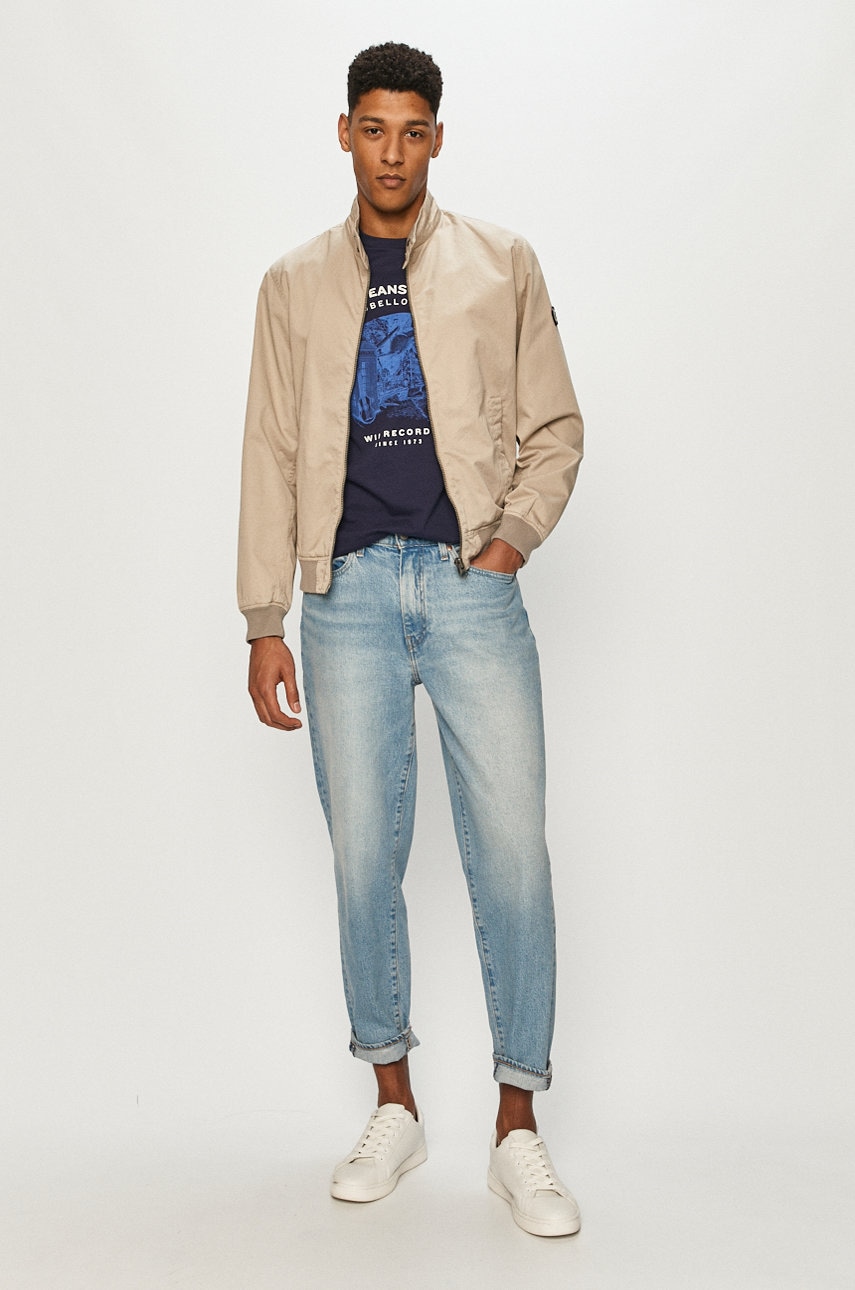 

Футболка Pepe Jeans мужская цвет синий с принтом