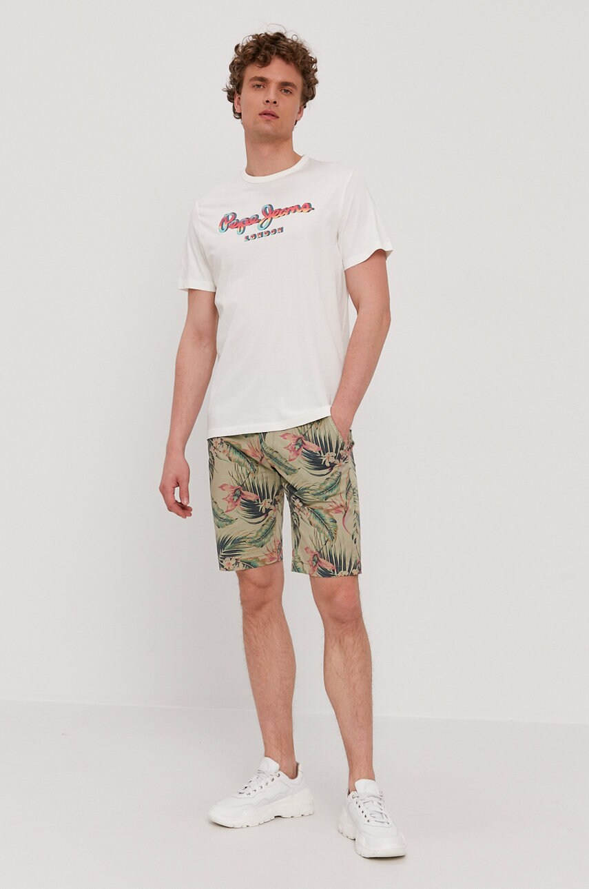 

Футболка Pepe Jeans Marco чоловіча колір білий візерунок