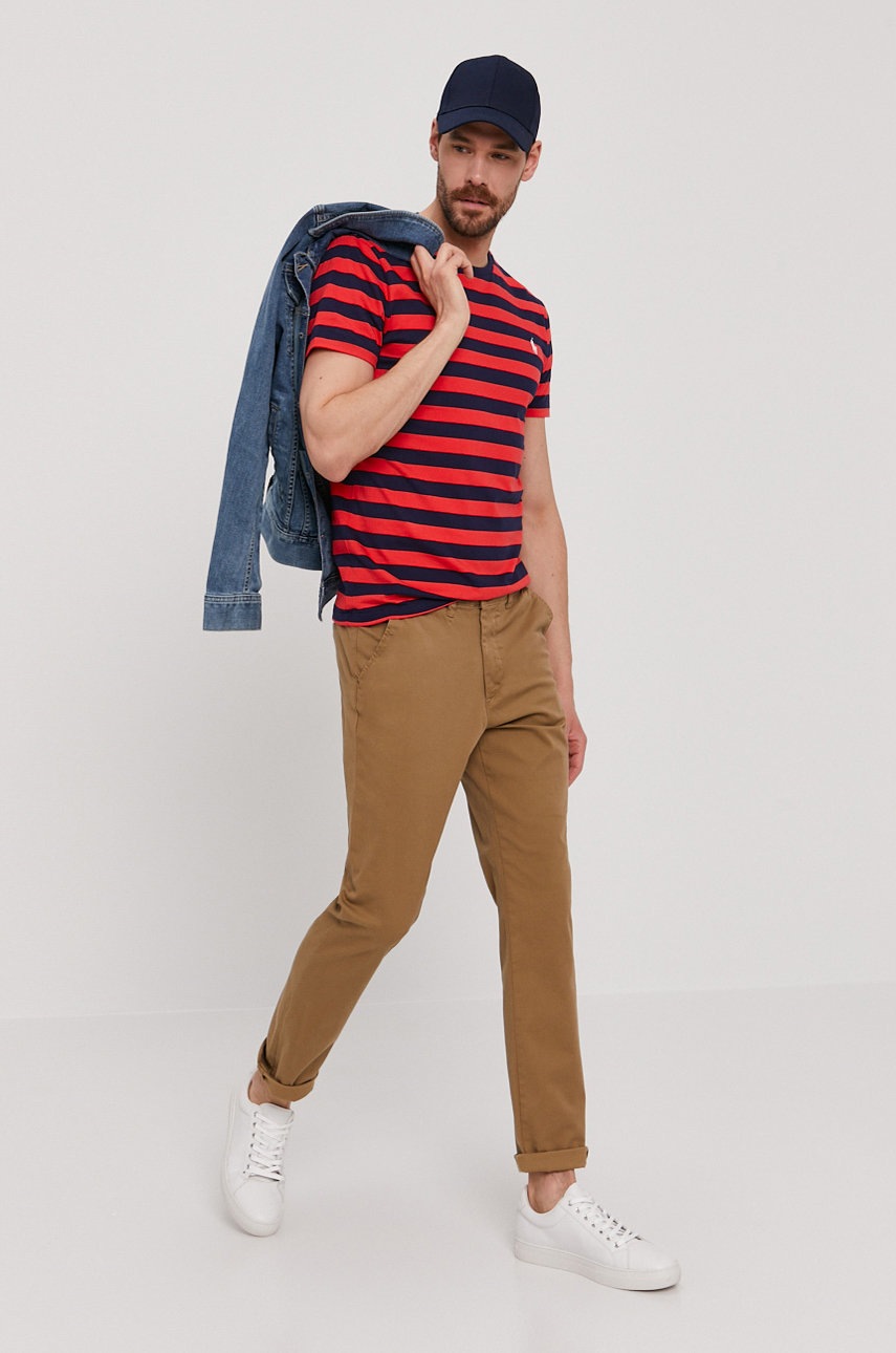 

Футболка Polo Ralph Lauren колір червоний гладкий