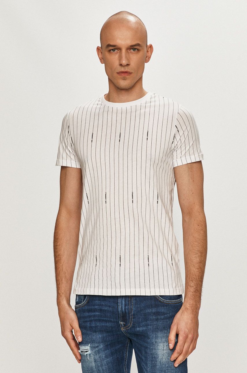 Karl Lagerfeld Tricou culoarea alb, modelator 2023 ❤️ Pret Super answear imagine noua 2022
