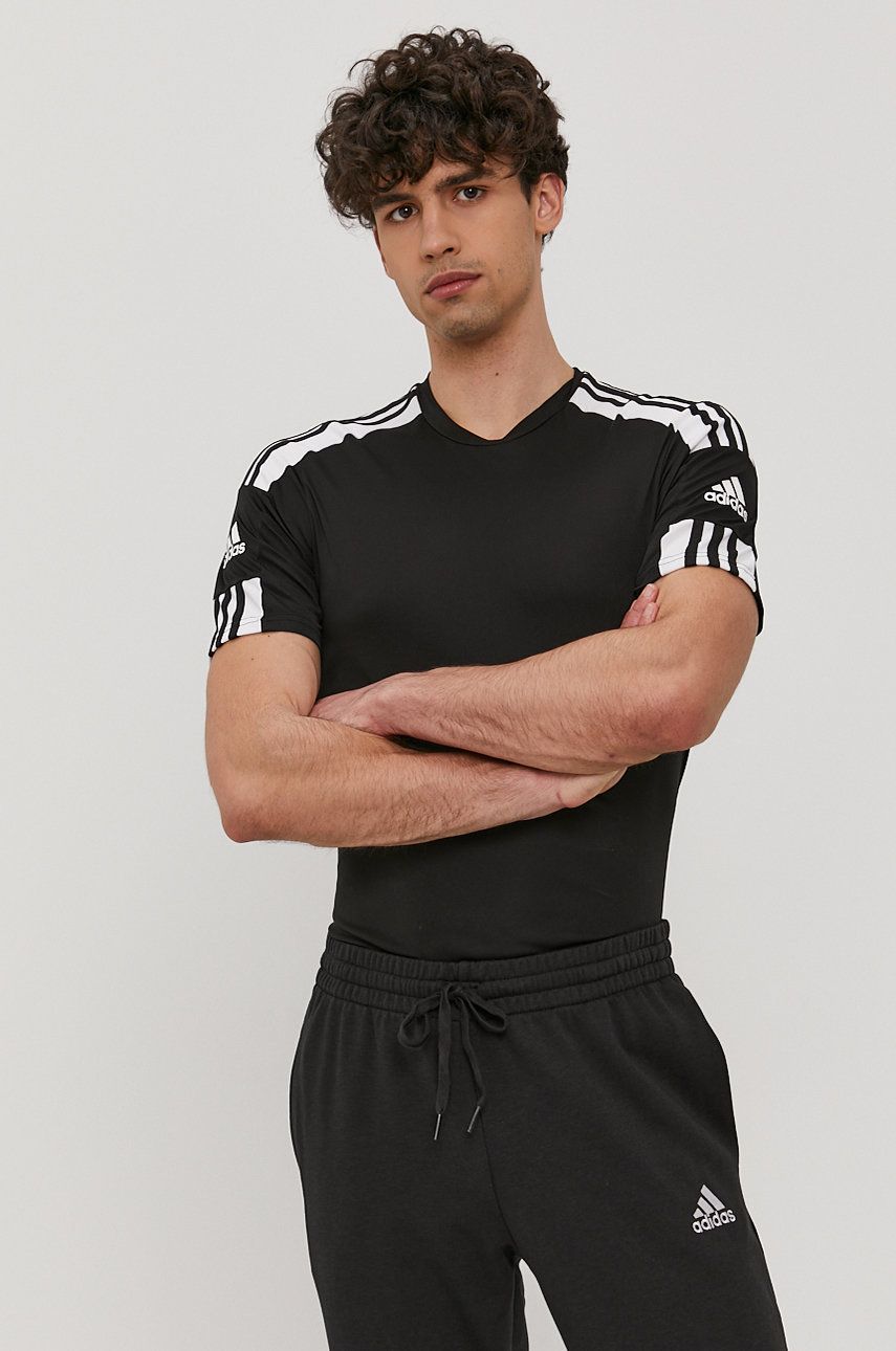 adidas Performance tricou de antrenament Squadra 21 culoarea negru, cu imprimeu