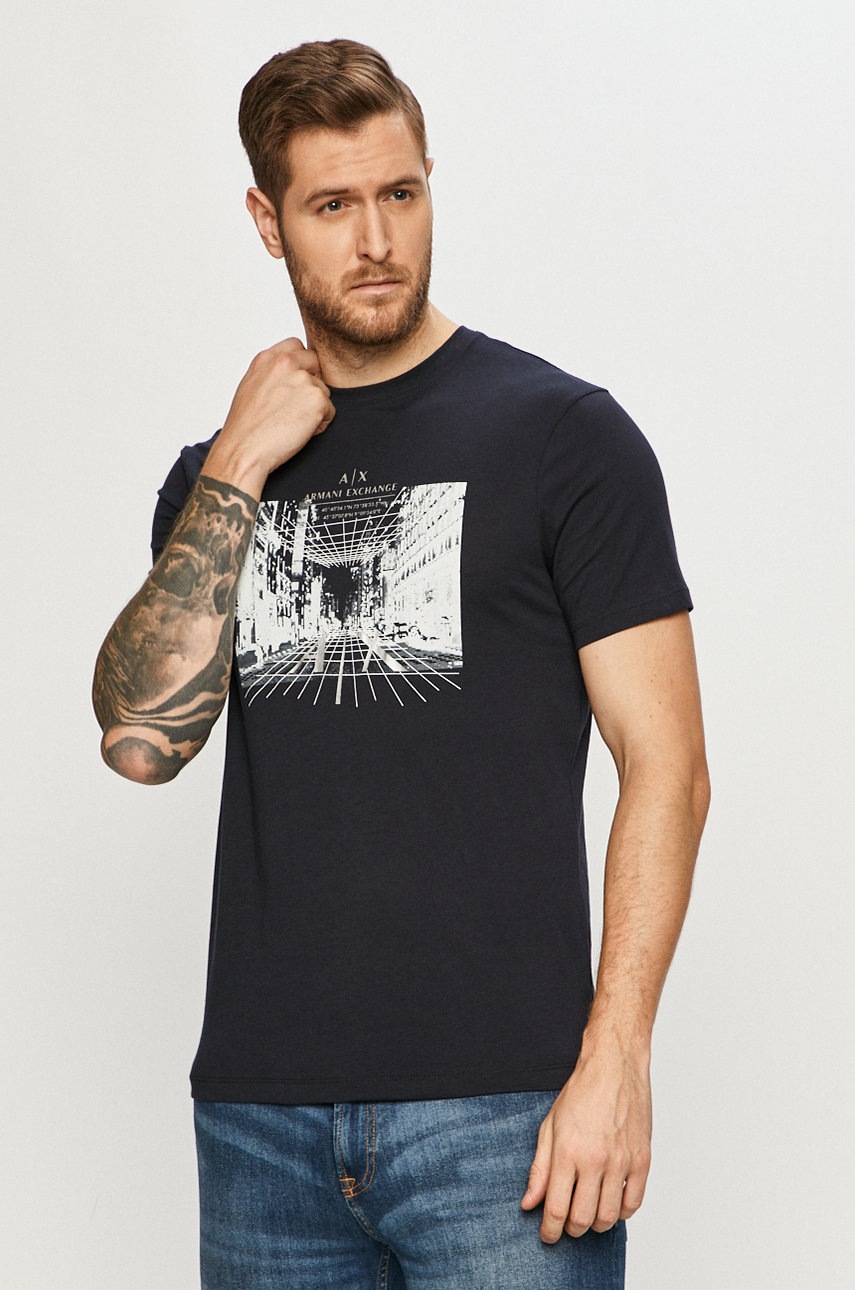 

Armani Exchange - Тениска, Тъмносин