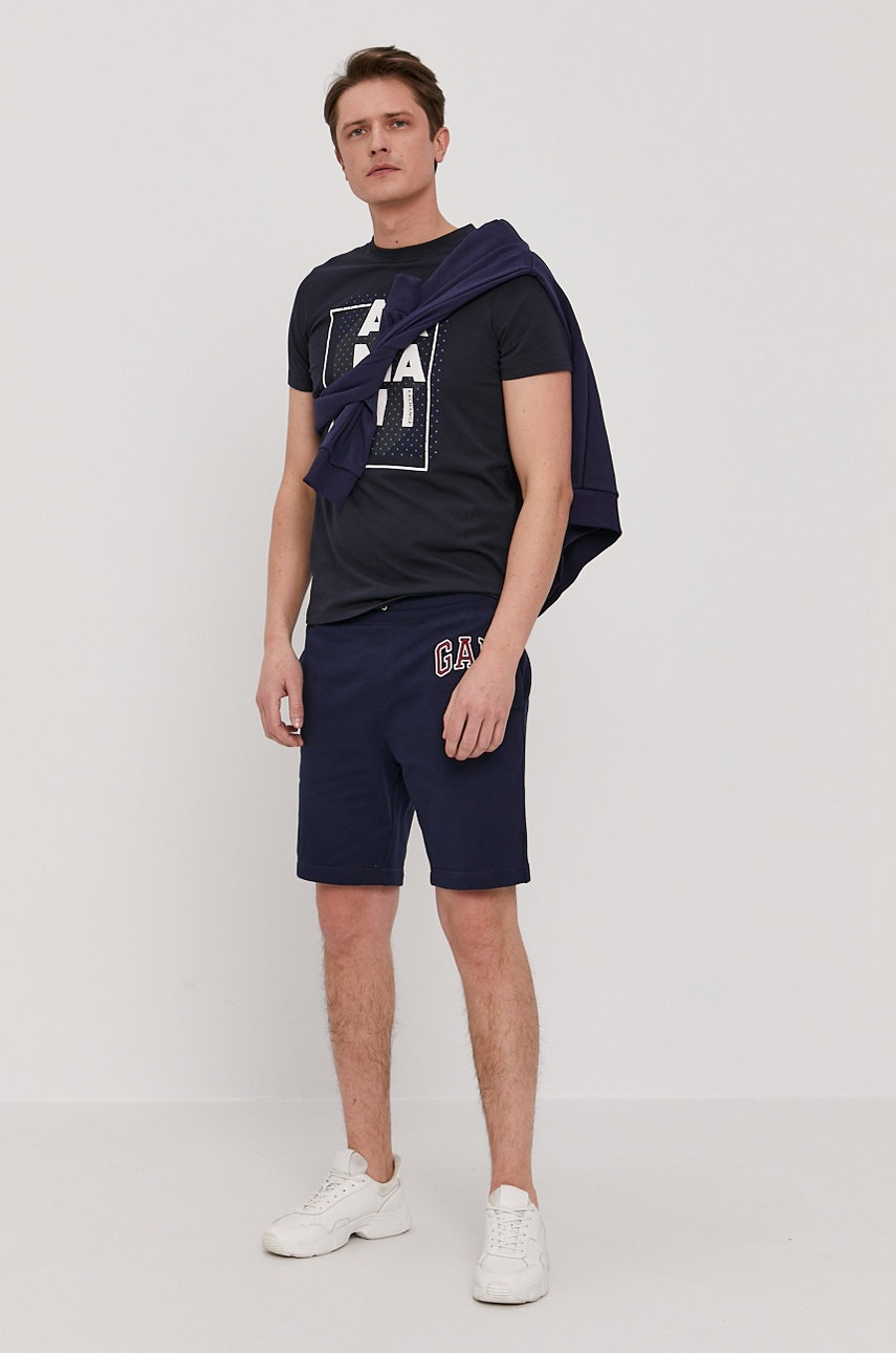 

Футболка Armani Exchange чоловіча колір синій з принтом