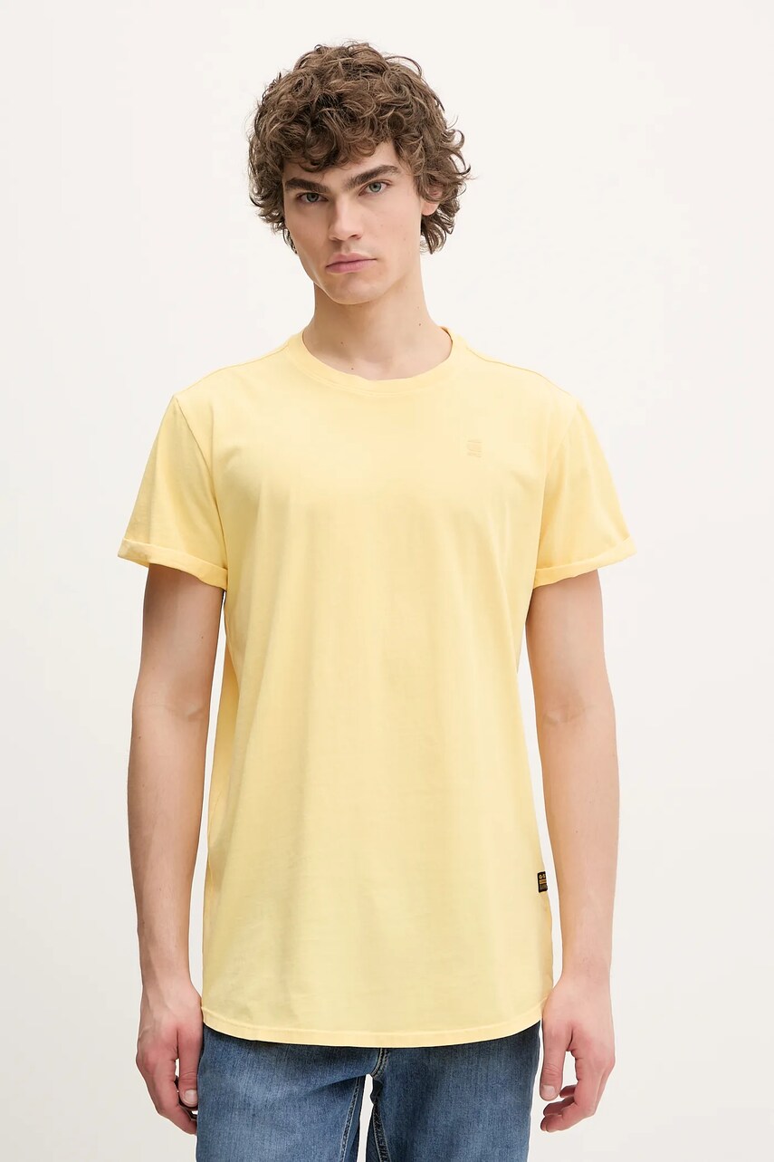G-Star tricou din bumbac x Sofi Tukker barbati, culoarea galben, uni