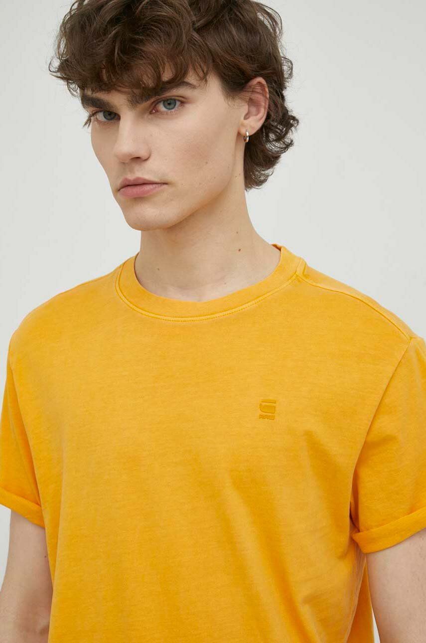 Bavlněné tričko G-Star Raw žlutá barva - žlutá - 100 % Bavlna