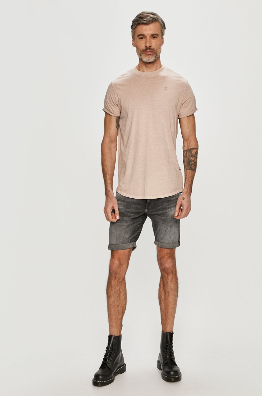 

Хлопковая футболка G-Star Raw цвет розовый гладкий