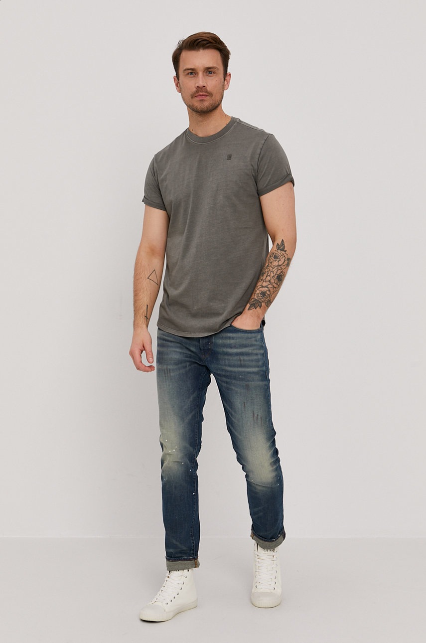 

Хлопковая футболка G-Star Raw гладкий