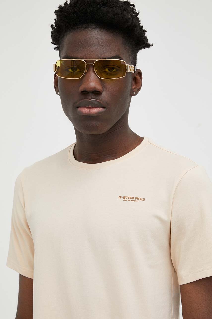 

Тениска G-Star Raw в бежово с изчистен дизайн, Бежов