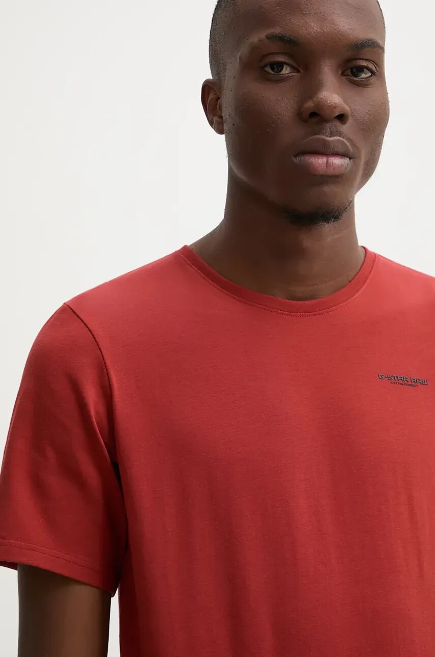 G-Star Raw tricou barbati, culoarea rosu, neted