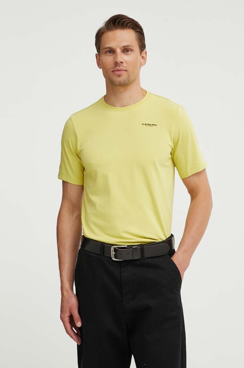 G-Star Raw tricou barbati, culoarea alb, neted G-Star Raw tricou barbati, culoarea alb, neted