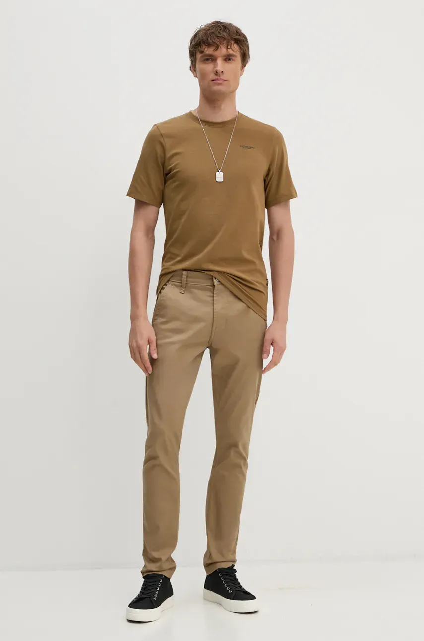 Футболка G-Star Raw мужской цвет коричневый однотонный Футболка G-Star Raw мужской цвет коричневый однотонный