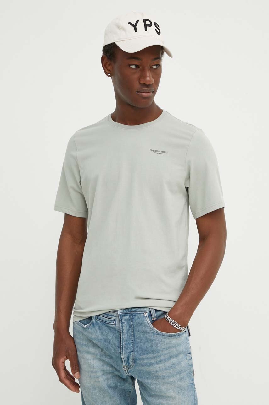 

Тениска G-Star Raw в бяло с изчистен дизайн, Сив
