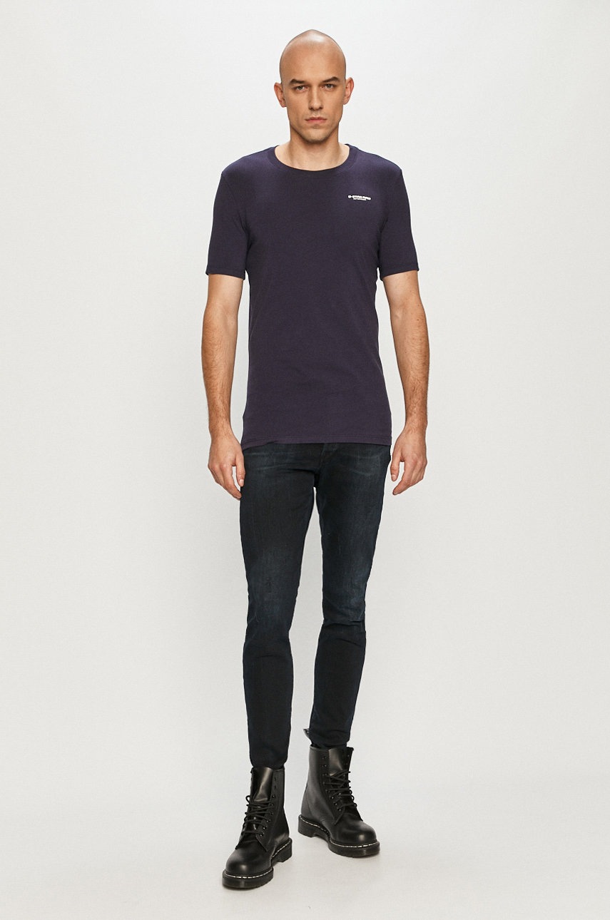 

Футболка G-Star Raw цвет синий гладкий