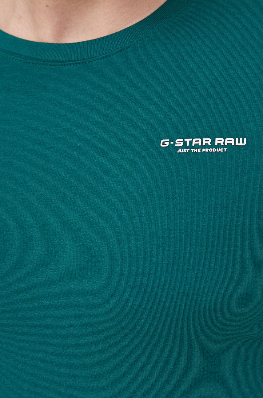 Majica Kratkih Rukava G-Star Raw Za Muškarce, Boja: Zelena, Jednobojni Model
