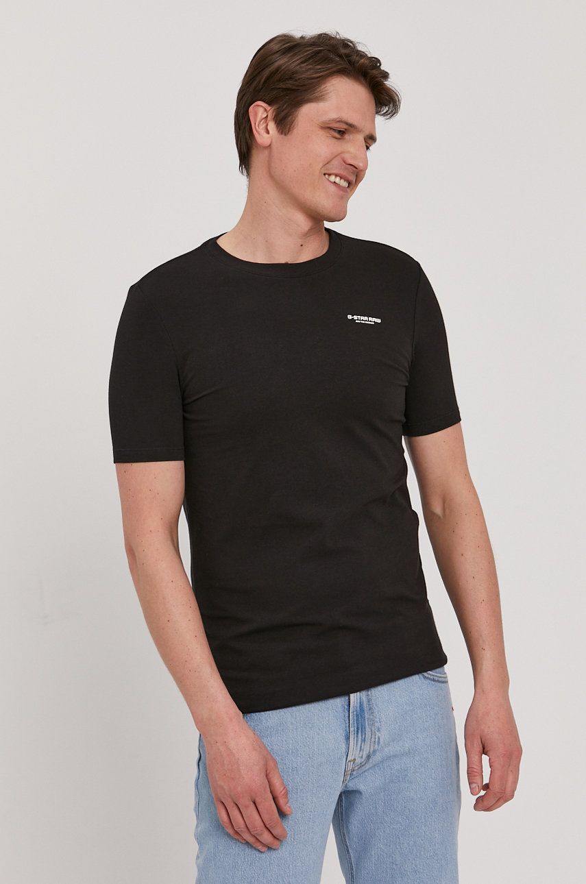 G-Star Raw tricou barbati, culoarea negru, neted answear.ro imagine noua