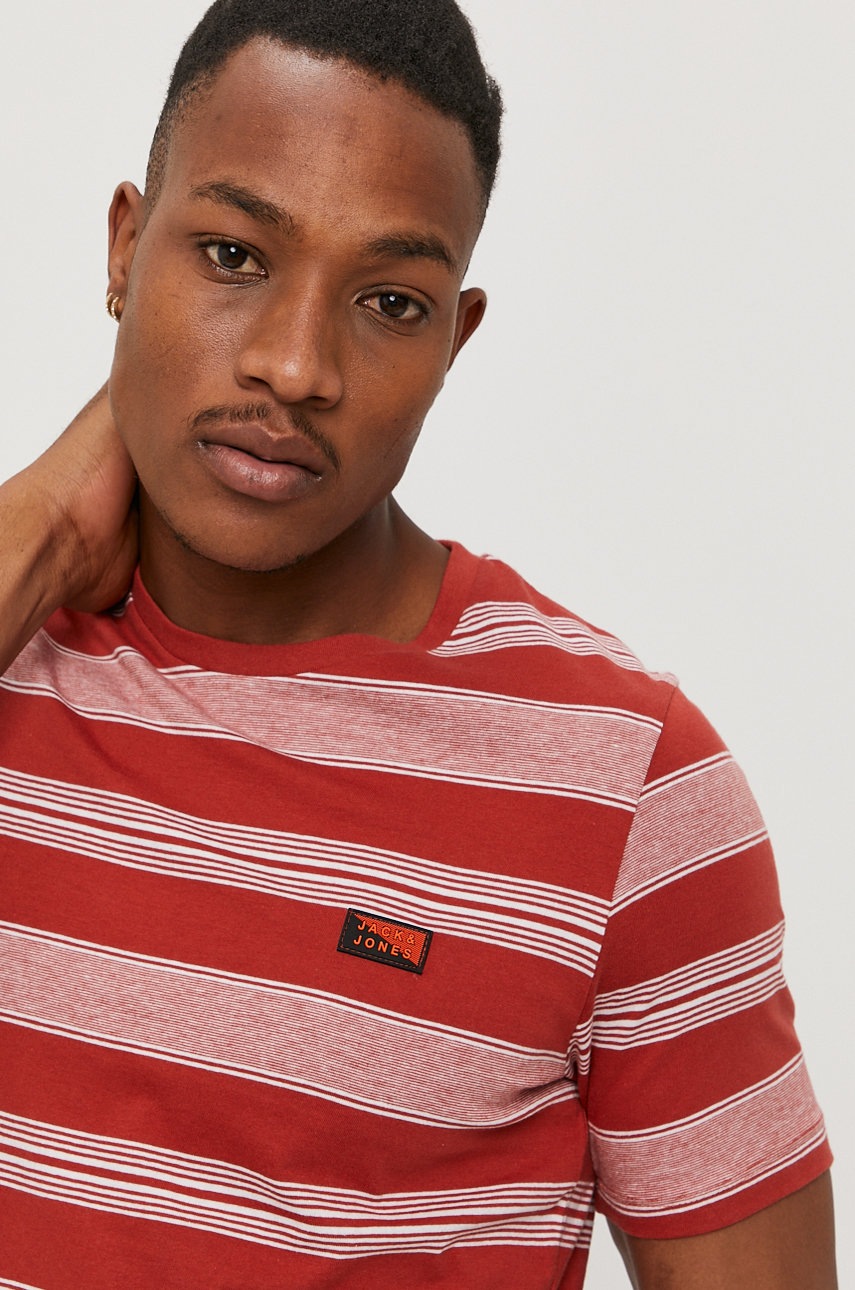 

Футболка Jack & Jones мужская цвет оранжевый с узором