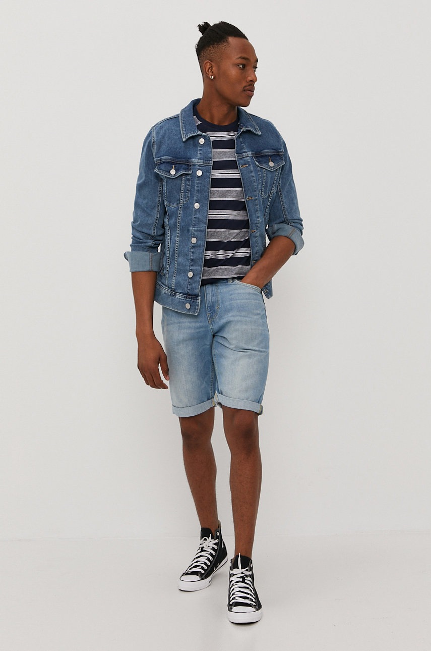 

Футболка Jack & Jones чоловіча колір синій візерунок