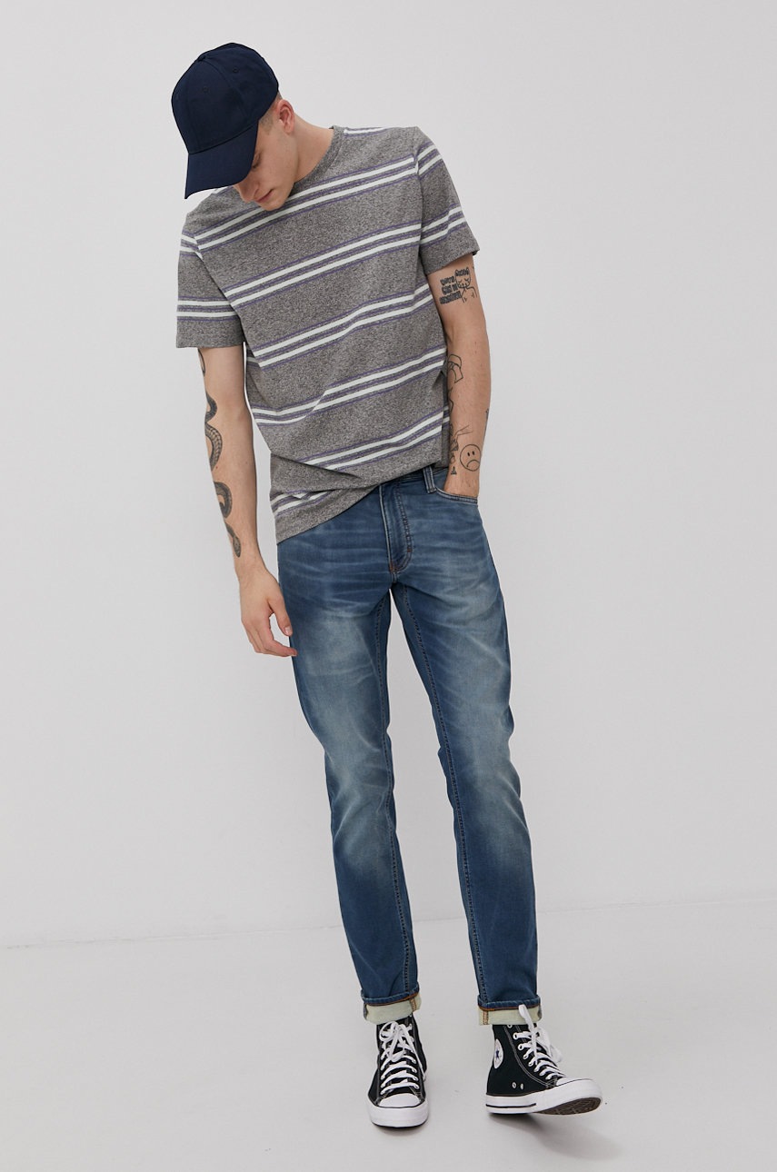 

Футболка Jack & Jones чоловіча колір сірий візерунок
