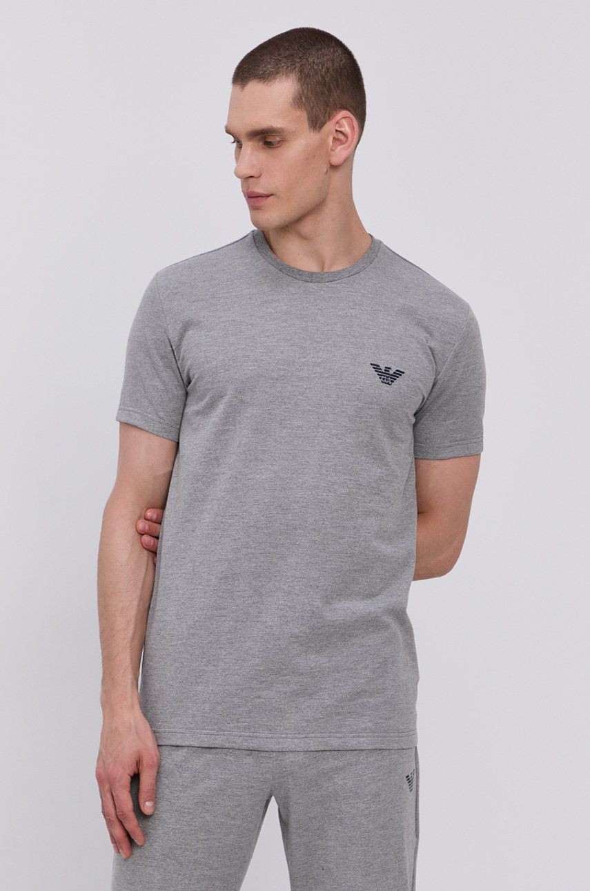 Pyžamové tričko Emporio Armani šedá farba, vzorované