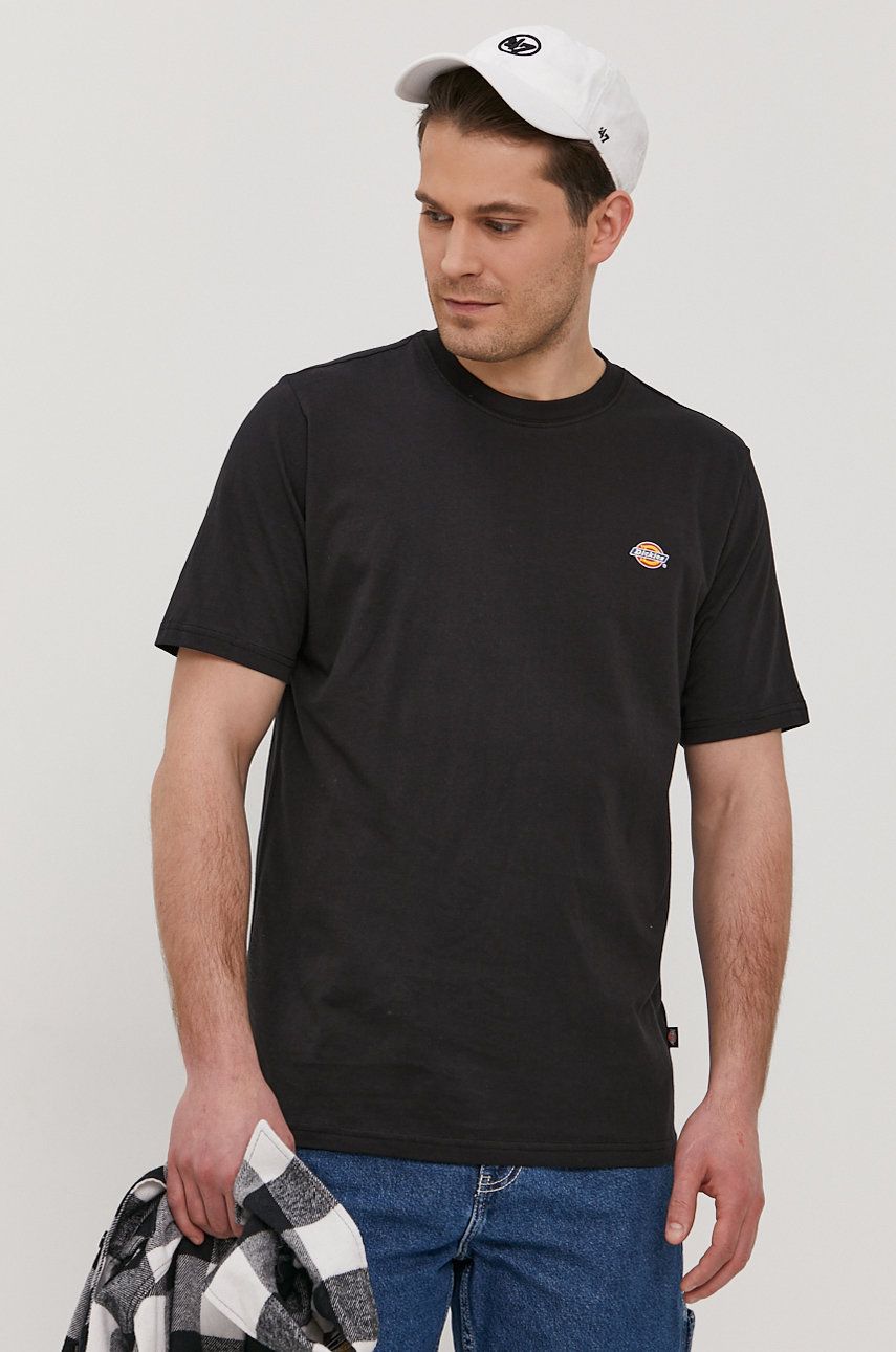 Dickies tricou bărbați, culoarea negru, material neted DK0A4XDBBLK-BLACK