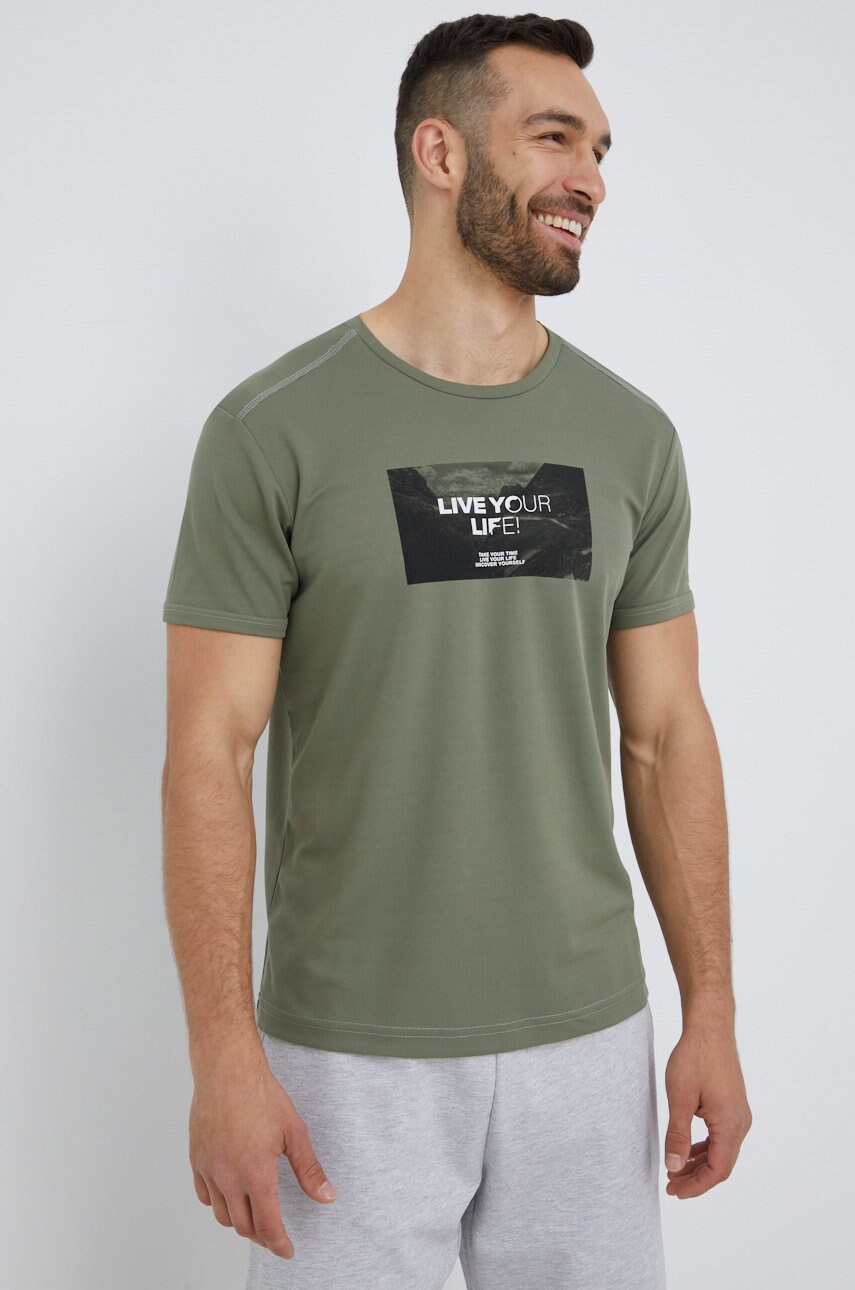 Cmp tricou sport culoarea verde, cu imprimeu