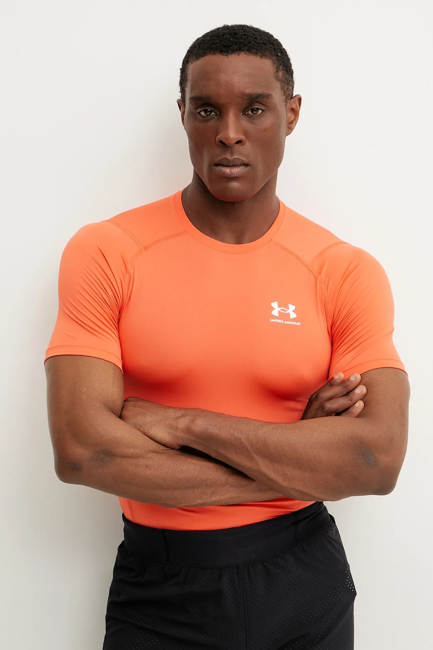 Under Armour tricou de antrenament culoarea portocaliu, neted