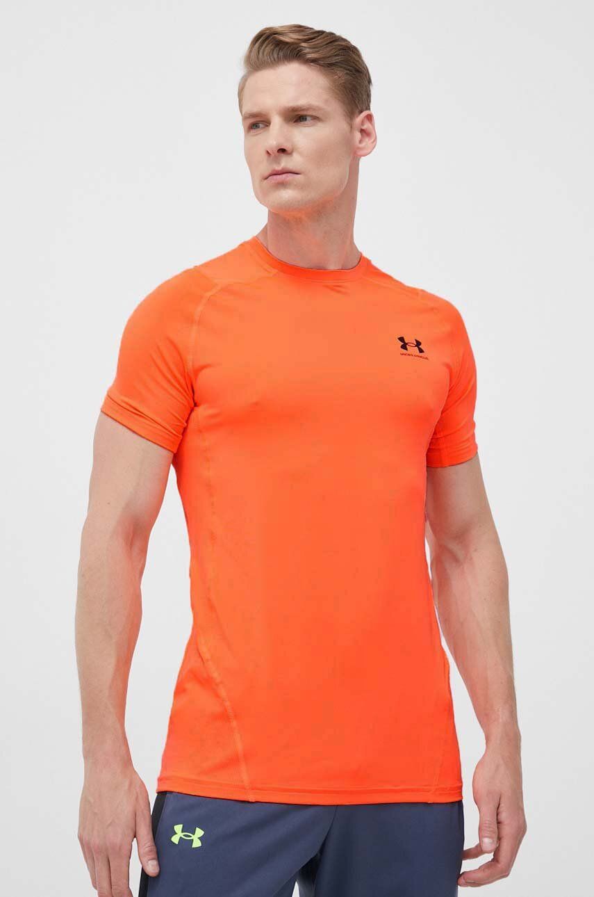 Tréninkové tričko Under Armour černá barva, 1361683-001 - oranžová - 90 % Polyester