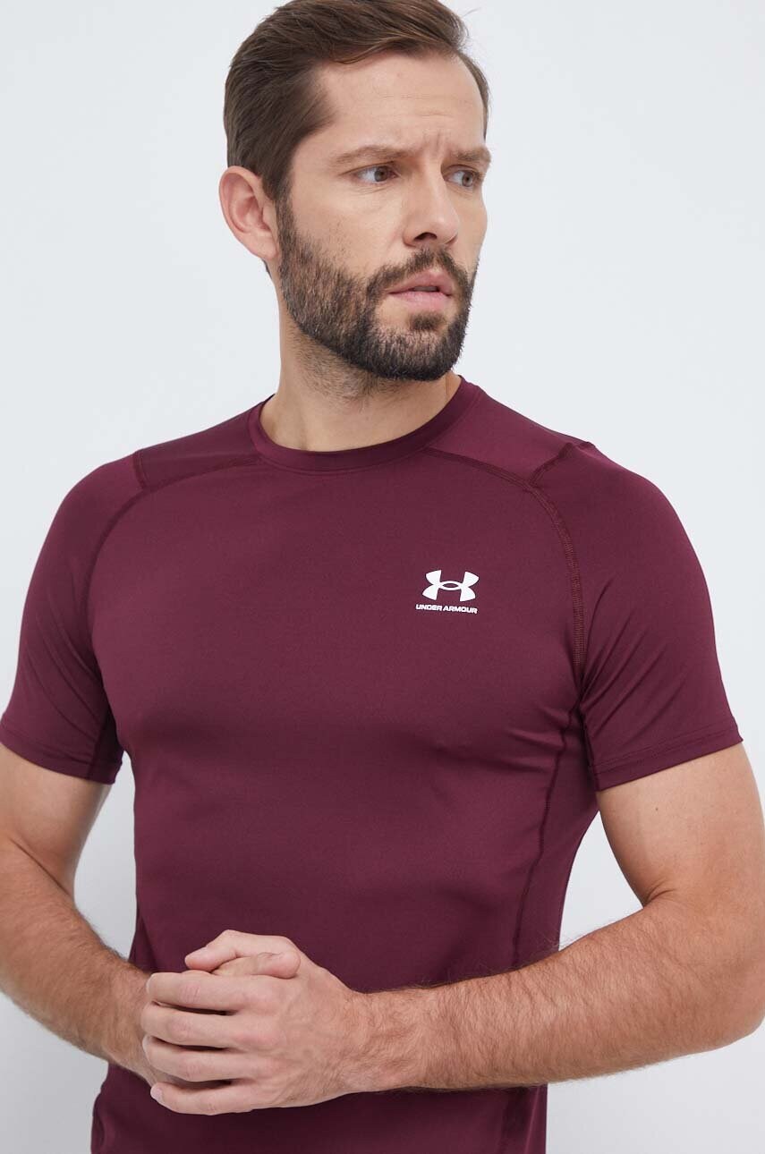 

Тренувальна футболка Under Armour колір бордовий однотонний